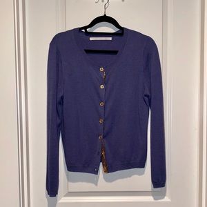 “Custommade” Periwinkle & Gold Cardigan